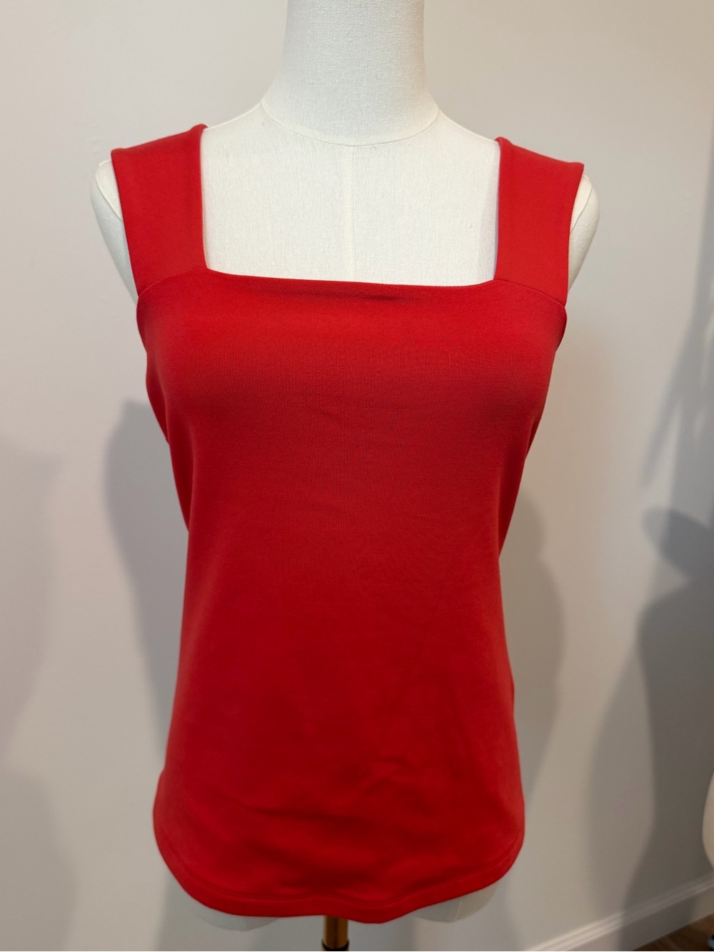 Caché Women’s Large Red Square Neck Sleeveless Open Back Top